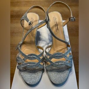 Badgley Mischka silver sparkle heels